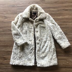 Faux fur button front coat